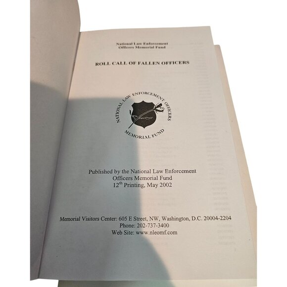 National Law Enforcement Officers Memorial 2002 Fallen Roll Call Book Program - Picture 4 of 8